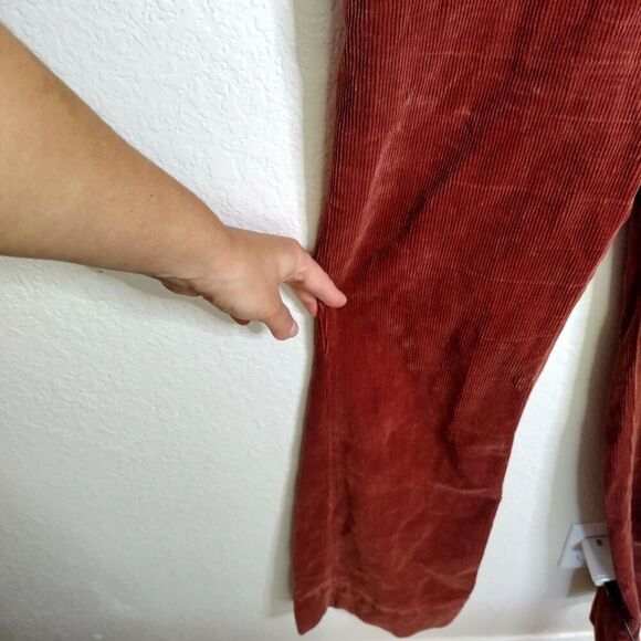 Anthropologie Pilcro Corduroy flare Overalls sz 27 - Picture 6 of 11